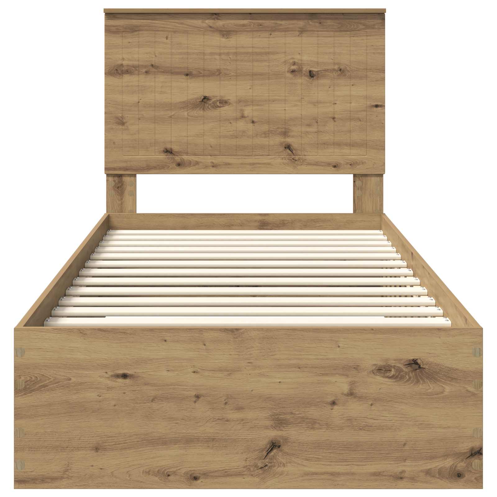 Struttura del letto con cassetto Rovere artigianale 90 x 200 cm | homemem39