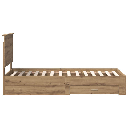 Struttura del letto con cassetto Rovere artigianale 90 x 200 cm | homemem39