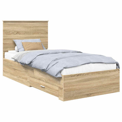 Struttura del letto Rovere Sonoma 90 x 190 cm Legno multistrato