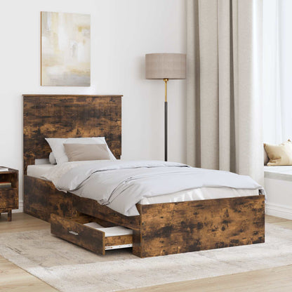 Struttura del letto Rovere fumé 90 x 190 cm Legno multistrato | homemem39