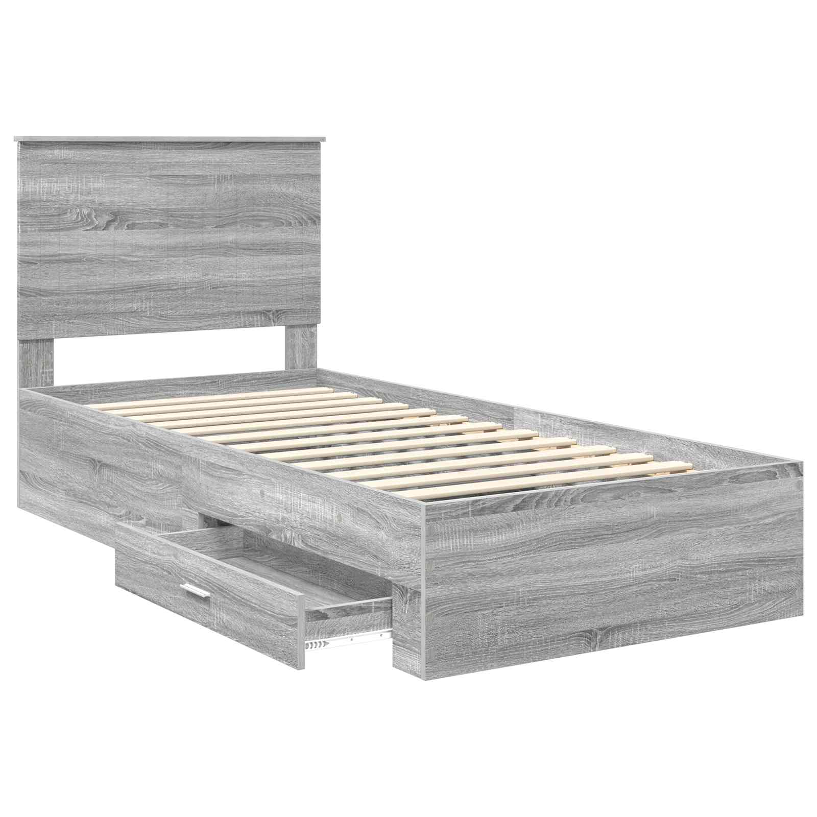 Struttura del letto Grigio Sonoma 90 x 190 cm Legno multistrato | homemem39