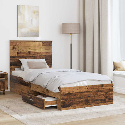 Struttura del letto Legno vecchio 90 x 190 cm Legno multistrato | homemem39