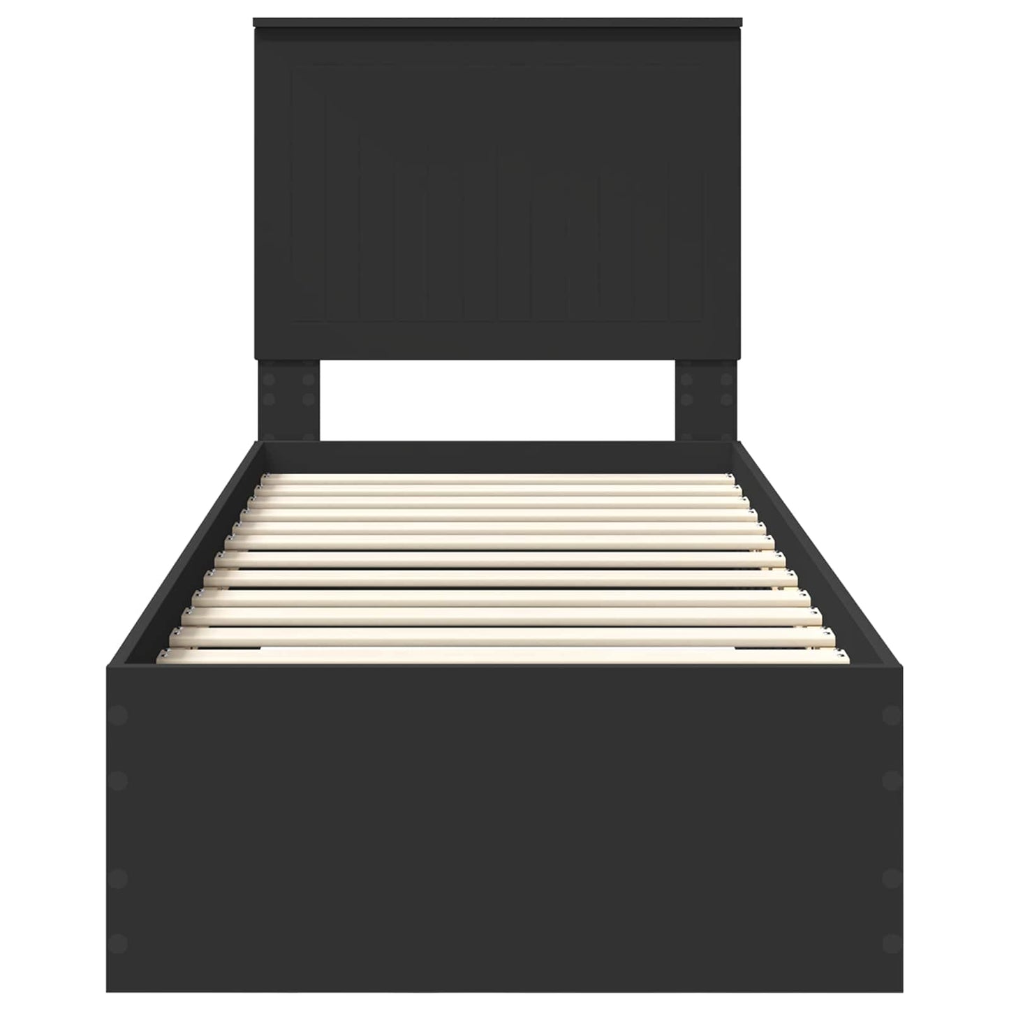 Struttura del letto con testiera Nero e Argento 70 x 190 cm | homemem39