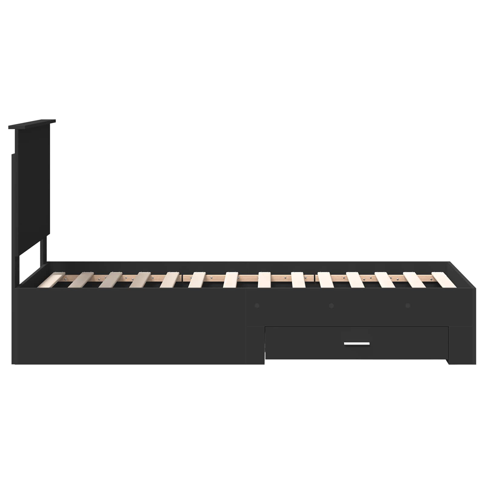 Struttura del letto con testiera Nero e Argento 70 x 190 cm | homemem39