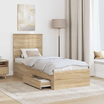 Struttura del letto Rovere Sonoma e Argento 70 x 190 cm | homemem39