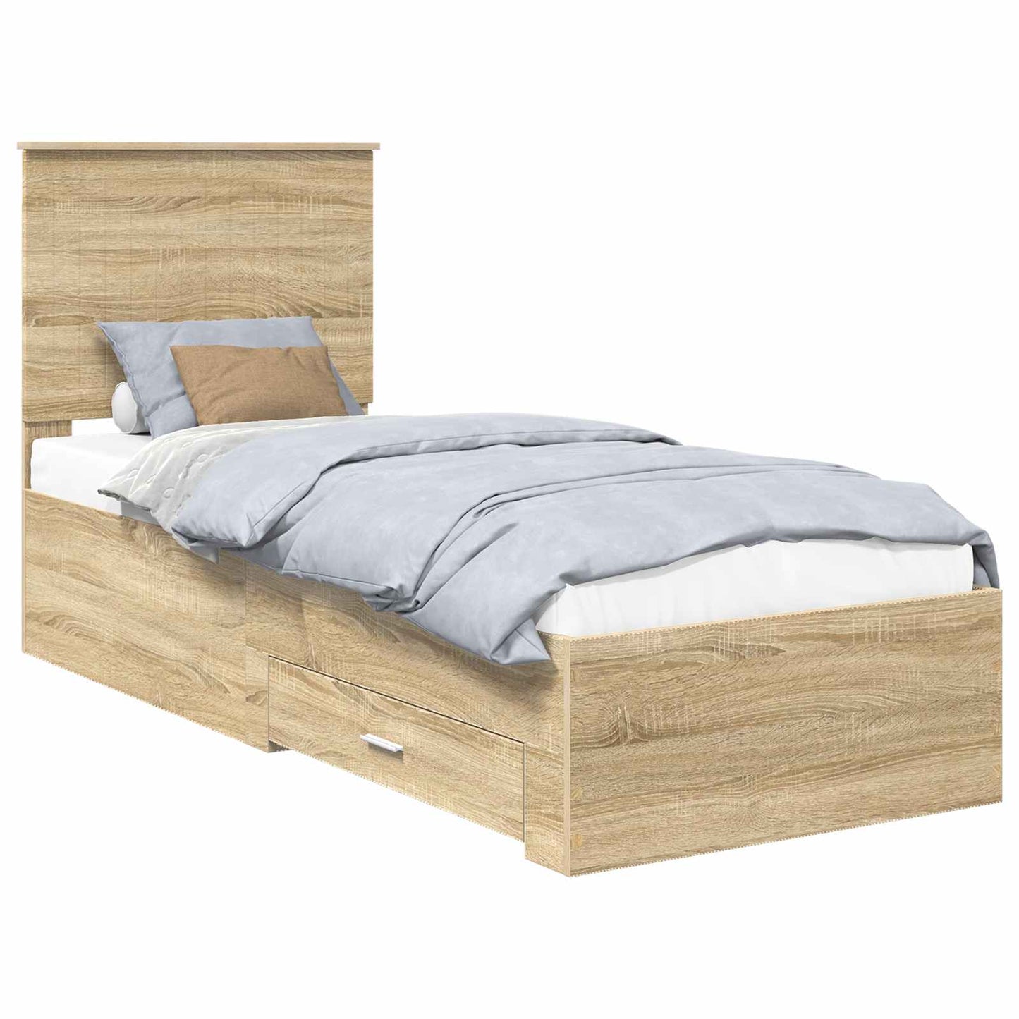 Struttura del letto Rovere Sonoma e Argento 70 x 190 cm | homemem39