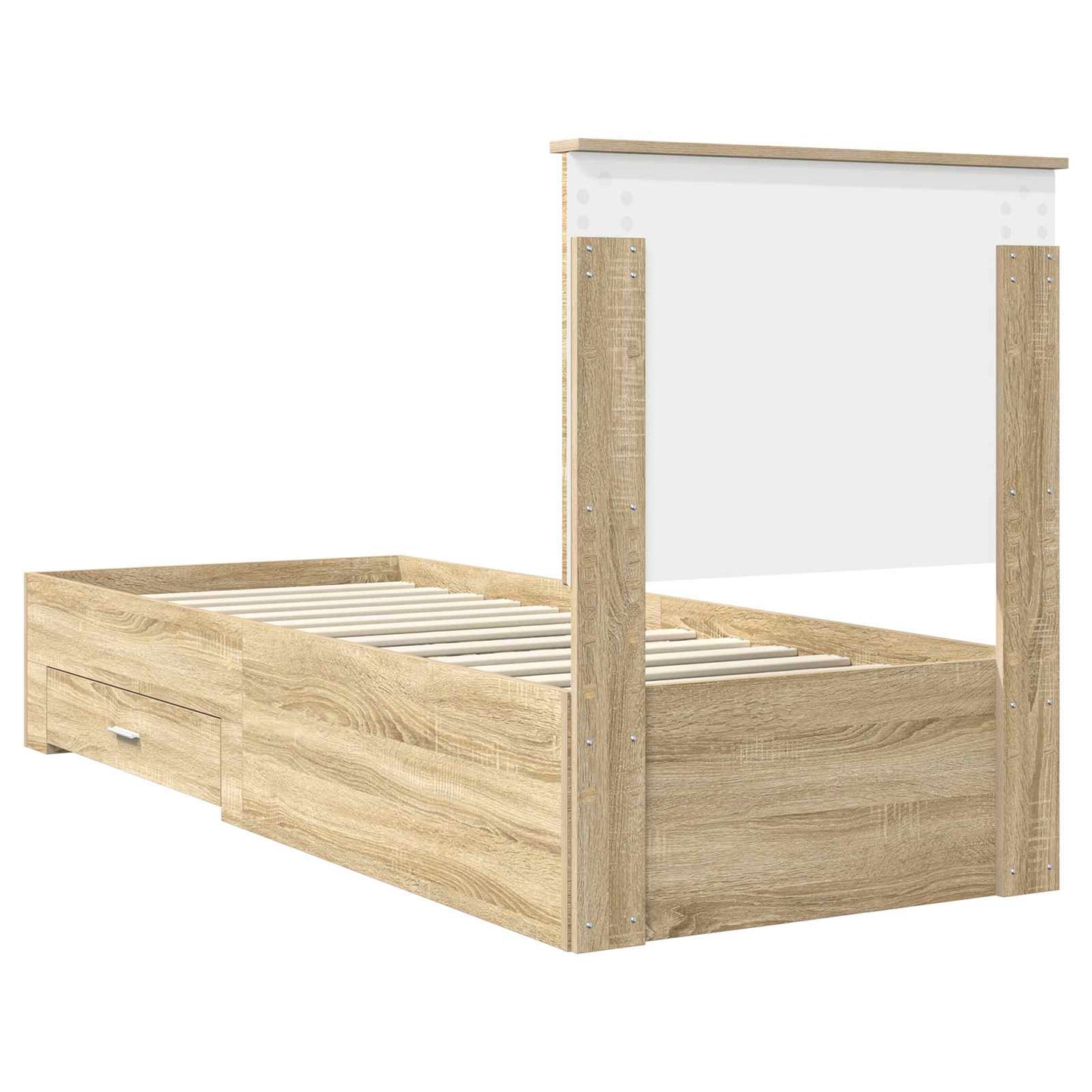 Struttura del letto Rovere Sonoma e Argento 70 x 190 cm | homemem39