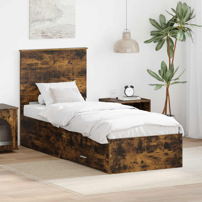 Struttura del letto Rovere Affumicato e Argento 70 x 190 cm | homemem39