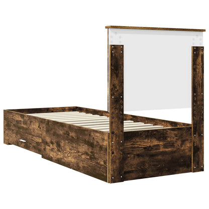 Struttura del letto Rovere Affumicato e Argento 70 x 190 cm | homemem39