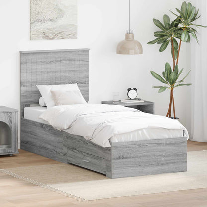 Struttura del letto Grigio Sonoma e Argento 70 x 190 cm | homemem39
