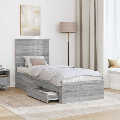 Struttura del letto Grigio Sonoma e Argento 70 x 190 cm | homemem39
