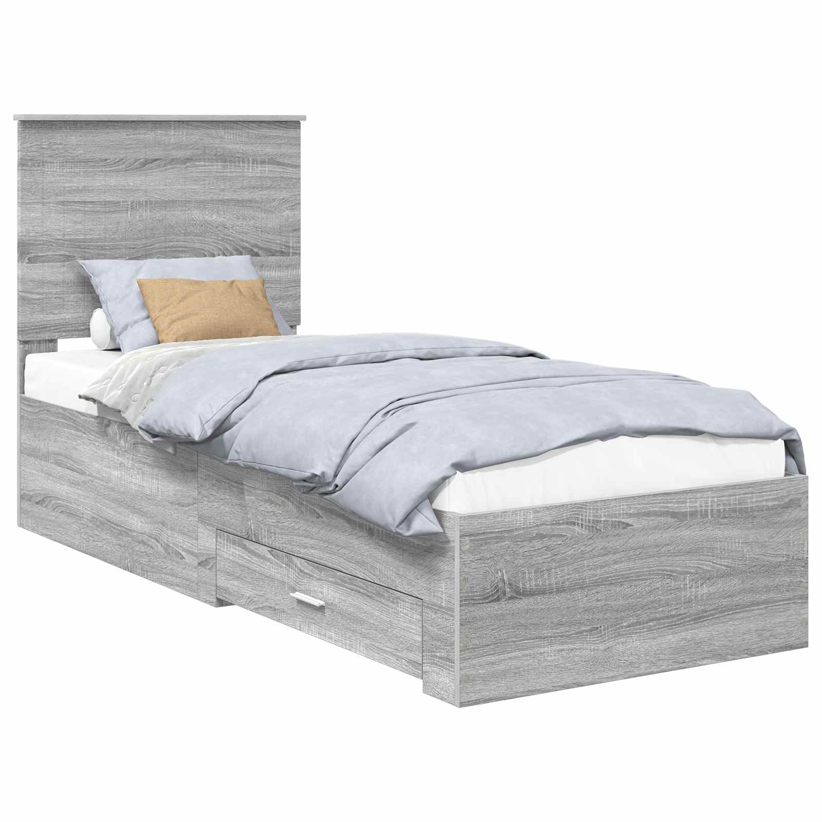 Struttura del letto Grigio Sonoma e Argento 70 x 190 cm | homemem39