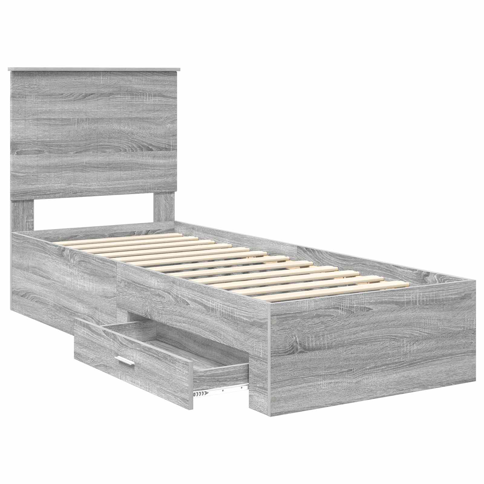 Struttura del letto Grigio Sonoma e Argento 70 x 190 cm | homemem39