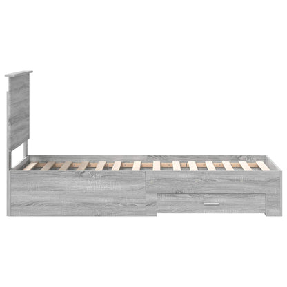 Struttura del letto Grigio Sonoma e Argento 70 x 190 cm | homemem39