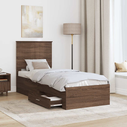 Struttura del letto Rovere Marrone e Argento 70 x 190 cm | homemem39