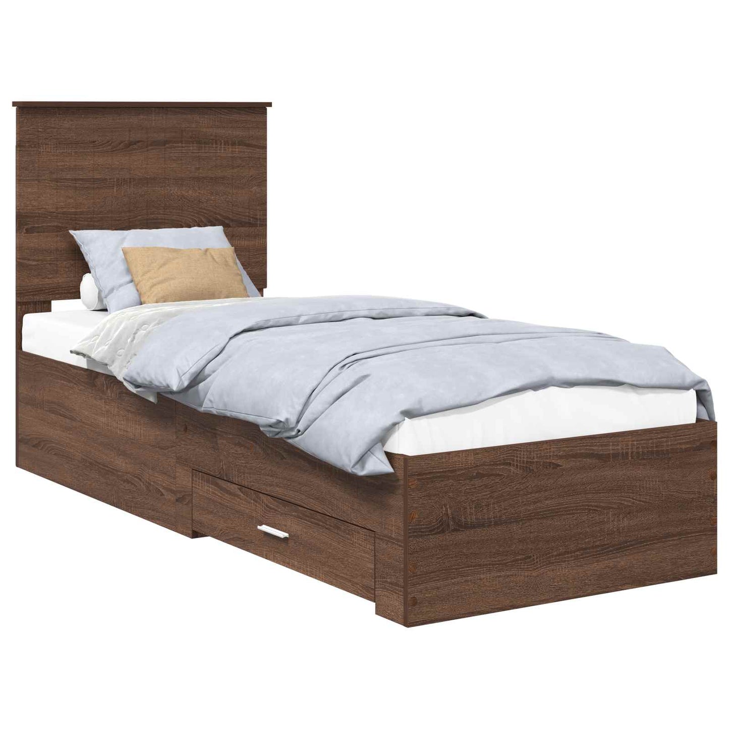 Struttura del letto Rovere Marrone e Argento 70 x 190 cm | homemem39