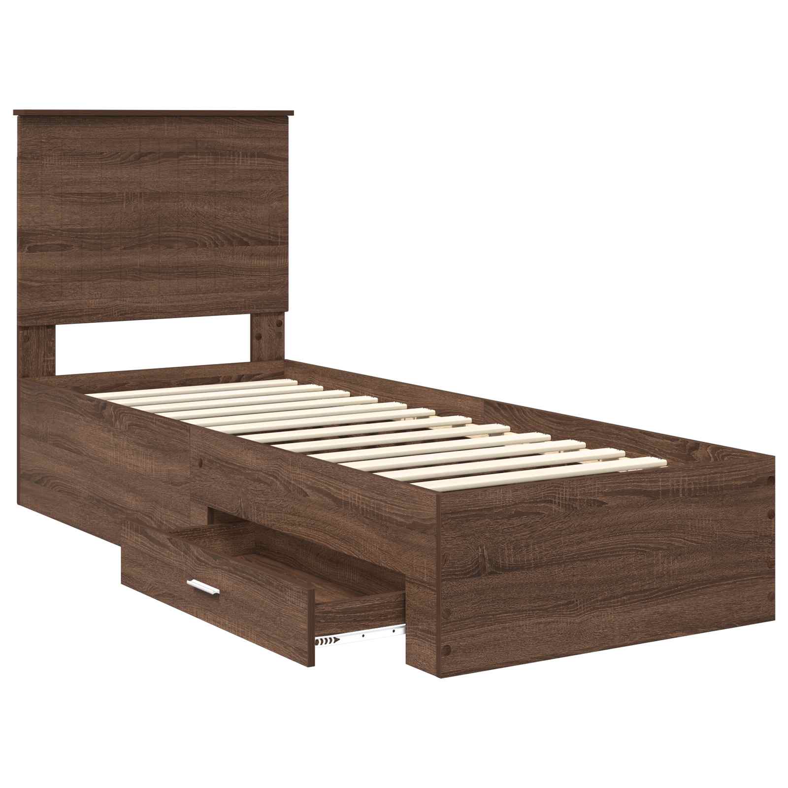 Struttura del letto Rovere Marrone e Argento 70 x 190 cm | homemem39