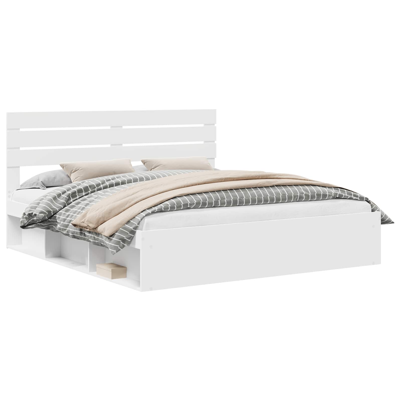 Struttura del letto Bianco 200 x 200 cm Pino massello | homemem39
