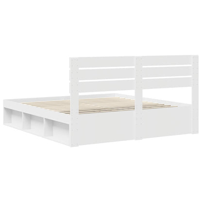 Struttura del letto Bianco 200 x 200 cm Pino massello | homemem39