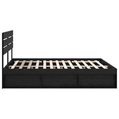 Struttura del letto Nero 200 x 200 cm Pino massello | homemem39
