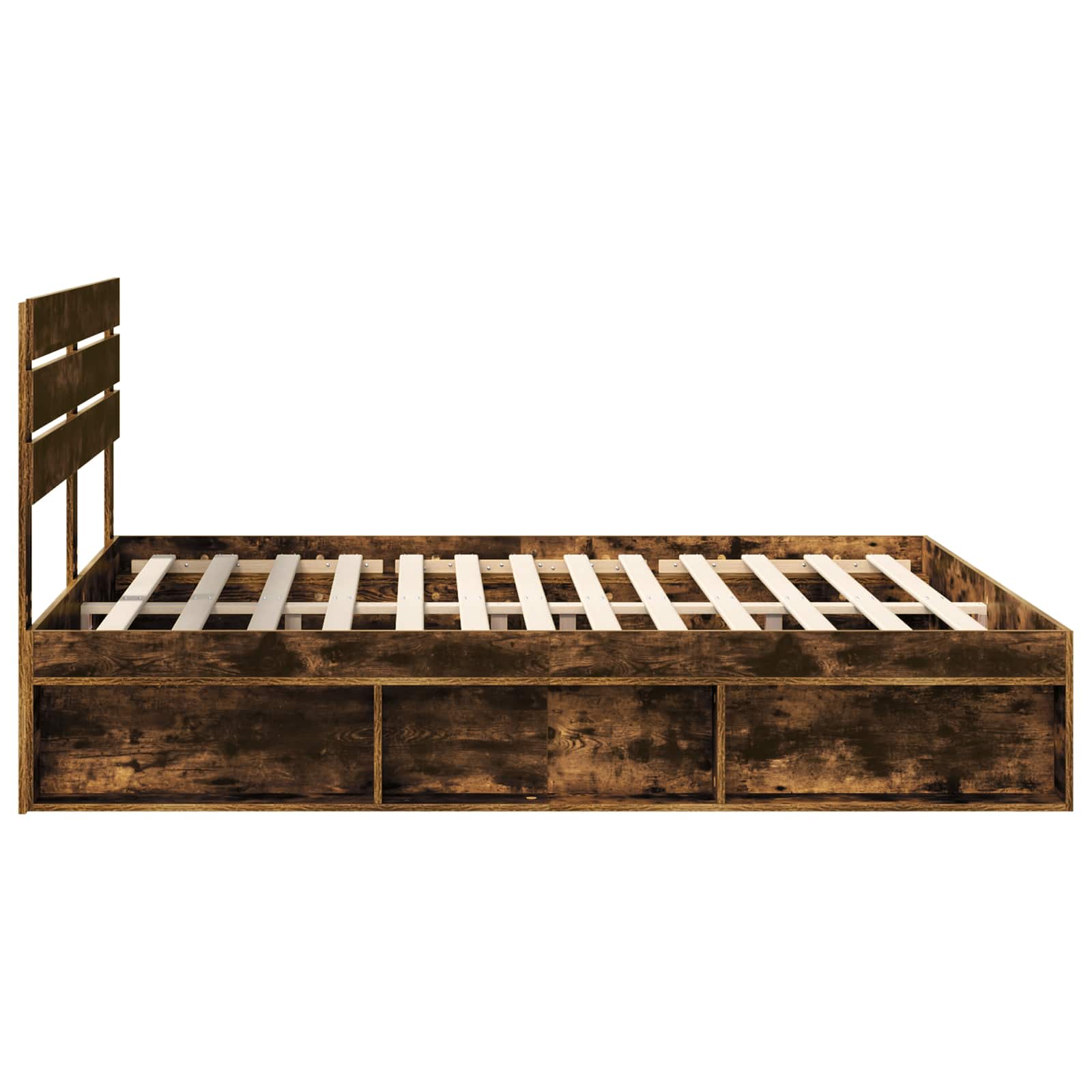 Struttura del letto Rovere fumé 200 x 200 cm Pino massello | homemem39