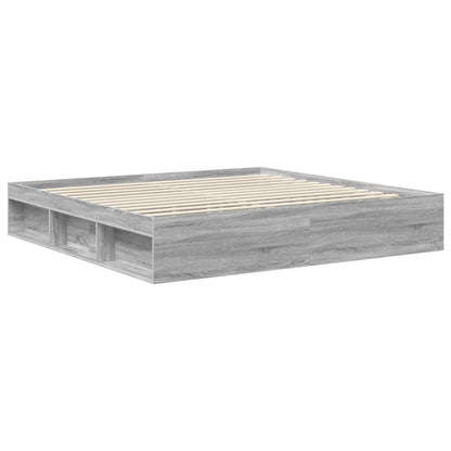 Struttura del letto Grigio Sonoma 200 x 200 cm Pino massello | homemem39