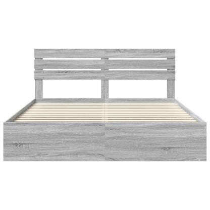 Struttura del letto Grigio Sonoma 200 x 200 cm Pino massello | homemem39