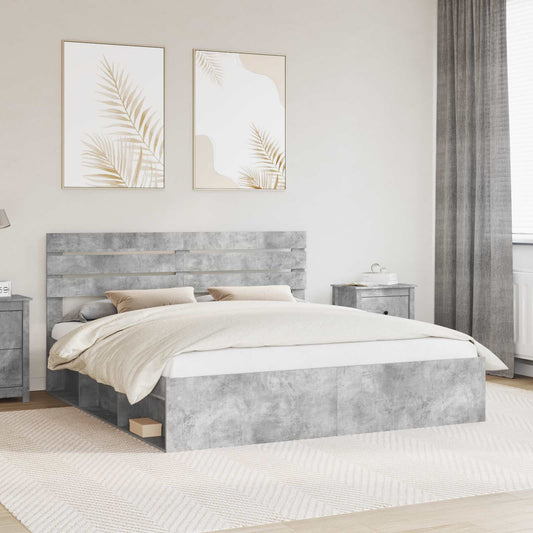 Struttura del letto Calcestruzzo 180 x 200 cm Pino massello | homemem39