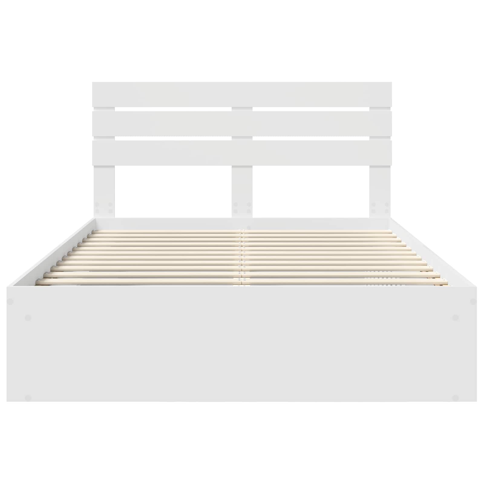 Struttura del letto Bianco 160 x 200 cm Pino massello | homemem39