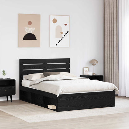 Struttura del letto Nero 150 x 200 cm Pino massello | homemem39