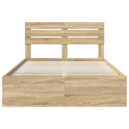 Struttura del letto Rovere Sonoma 150 x 200 cm Pino massello | homemem39
