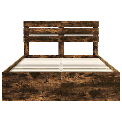 Struttura del letto Rovere fumé 140 x 200 cm Pino massello | homemem39