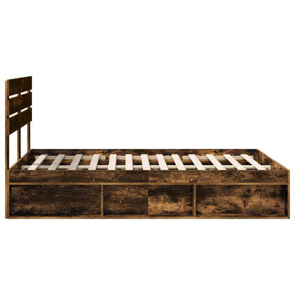 Struttura del letto Rovere fumé 140 x 190 cm Pino massello | homemem39