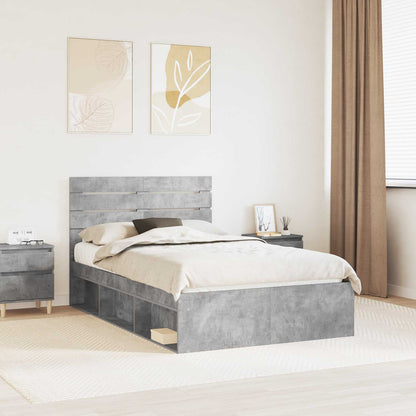 Struttura del letto Grigio Concretè 135 x 190 cm Pino massello | homemem39