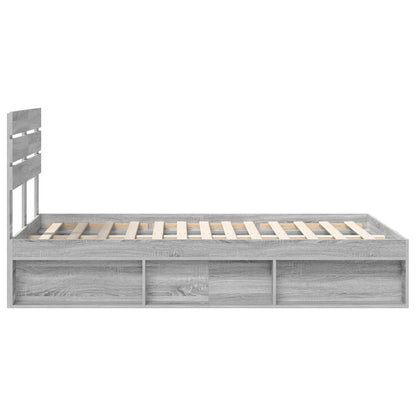 Struttura del letto Grigio Sonoma 135 x 190 cm Pino massello | homemem39