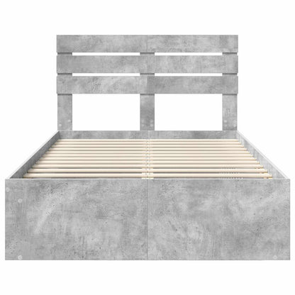 Struttura del letto Calcestruzzo 120 x 190 cm Pino massello | homemem39