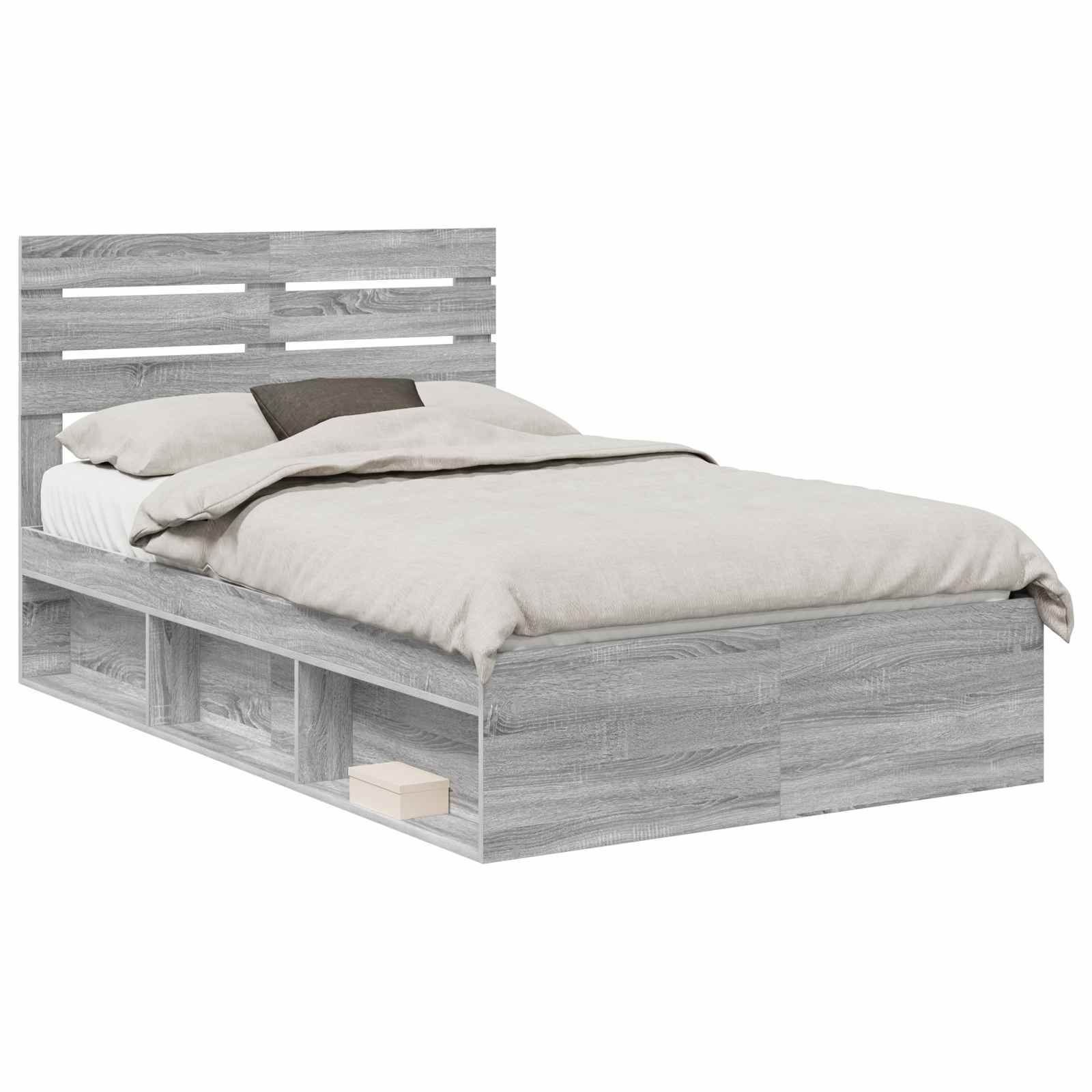 Struttura del letto Grigio Sonoma 120 x 190 cm Pino massello | homemem39