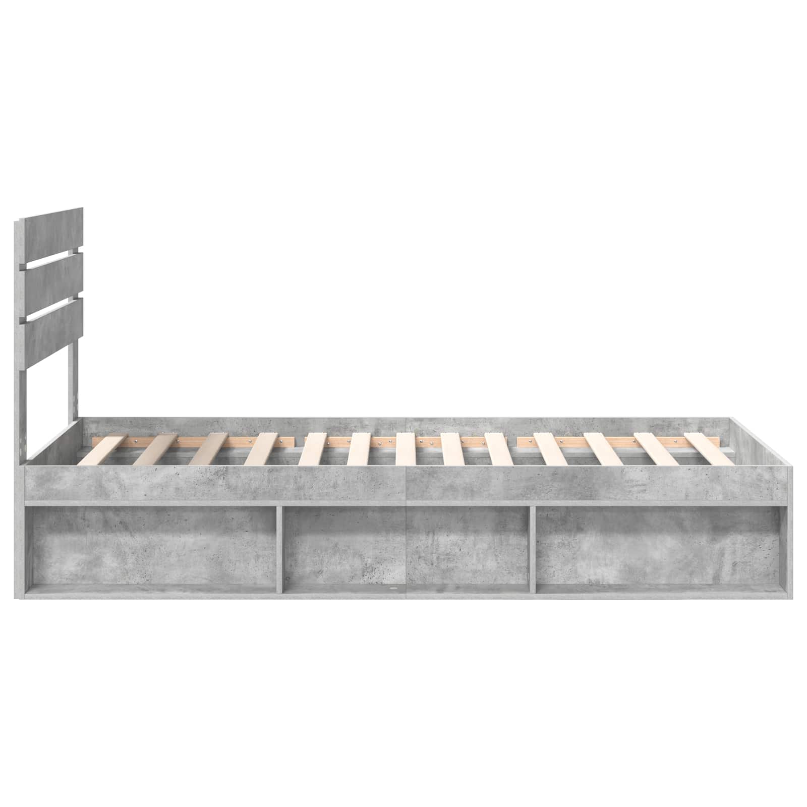Struttura del letto Grigio Concretè 100 x 200 cm Pino massello | homemem39