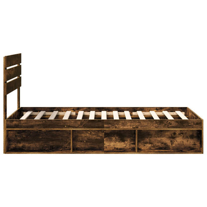 Struttura del letto Rovere fumé 100 x 200 cm Pino massello