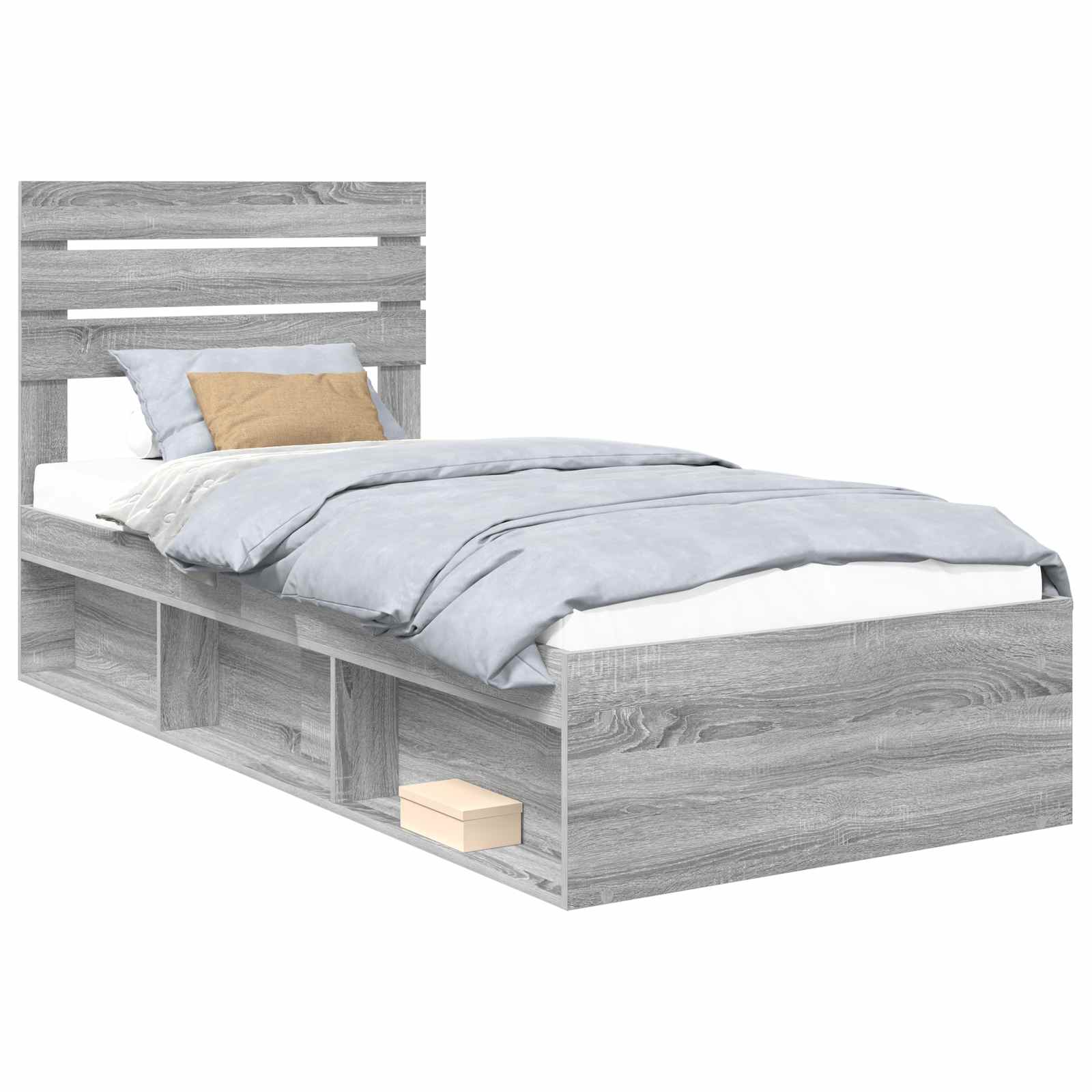 Struttura del letto Grigio Sonoma 100 x 200 cm Pino massello | homemem39
