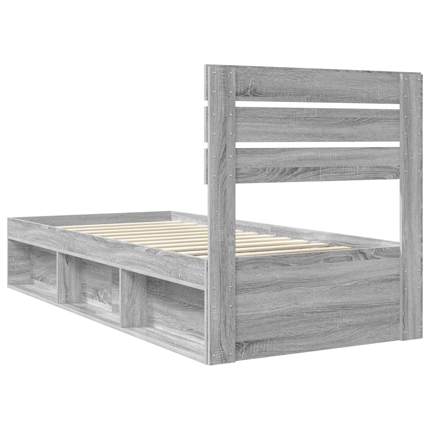 Struttura del letto Grigio Sonoma 100 x 200 cm Pino massello | homemem39