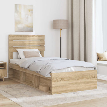 Struttura del letto Rovere Sonoma 90 x 200 cm Pino massello | homemem39