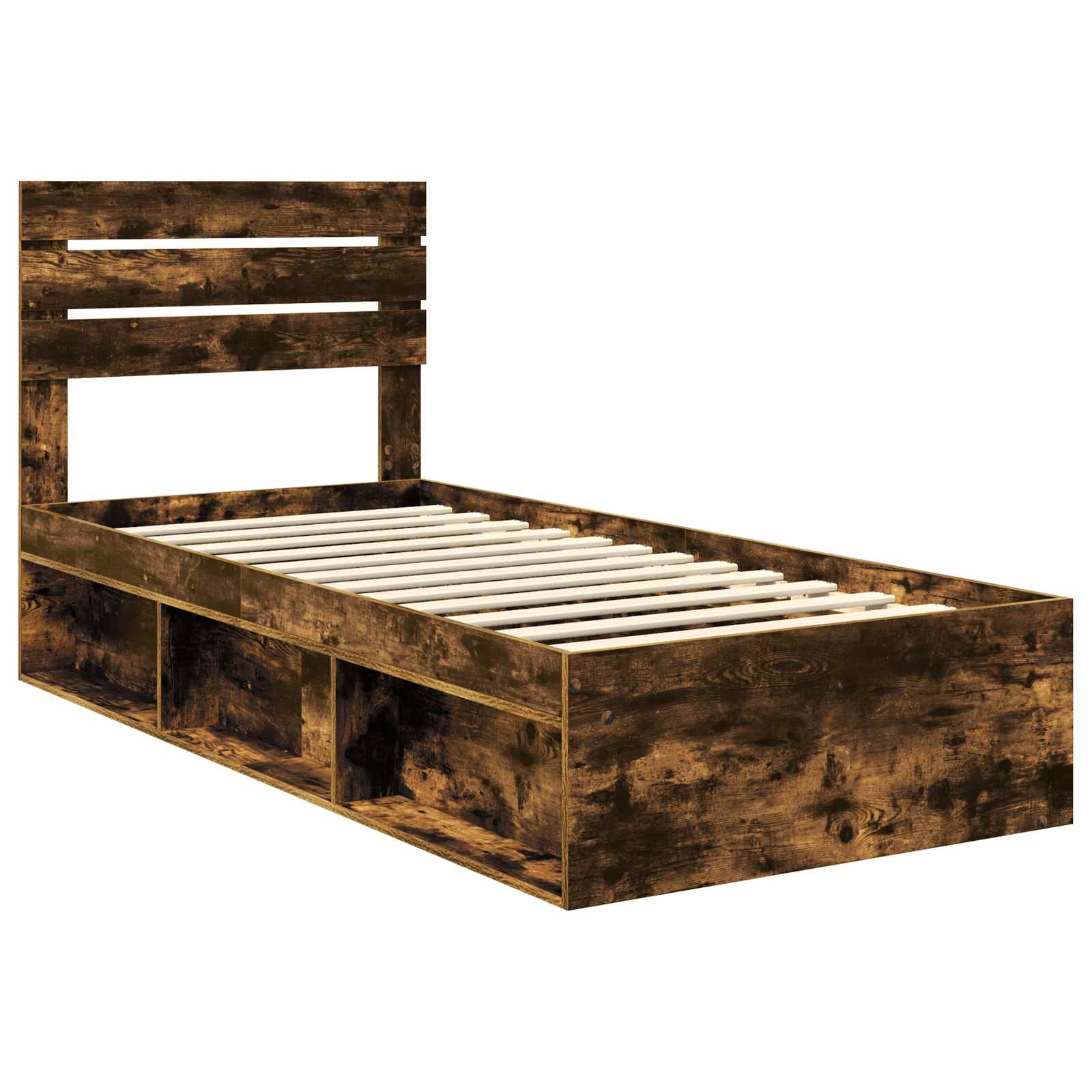 Struttura del letto Rovere fumé 90 x 200 cm Pino massello | homemem39