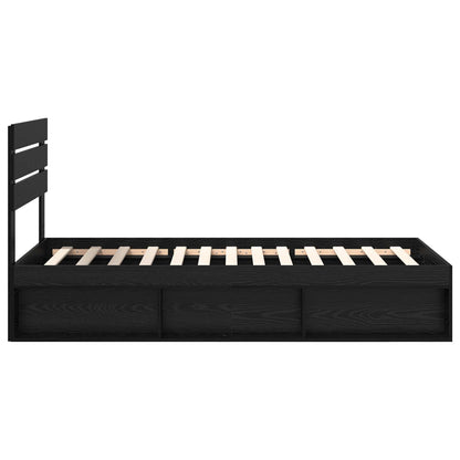 Struttura del letto con testiera Nero 90 x 190 cm Pino massello | homemem39