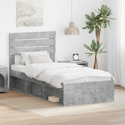 Struttura del letto Grigio Concretè 90 x 190 cm Pino massello | homemem39