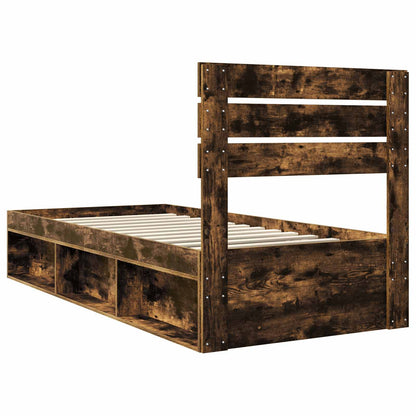 Struttura del letto Rovere fumé 90 x 190 cm Pino massello | homemem39