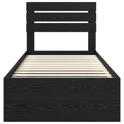Struttura del letto con testiera Nero 75 x 190 cm Pino massello | homemem39