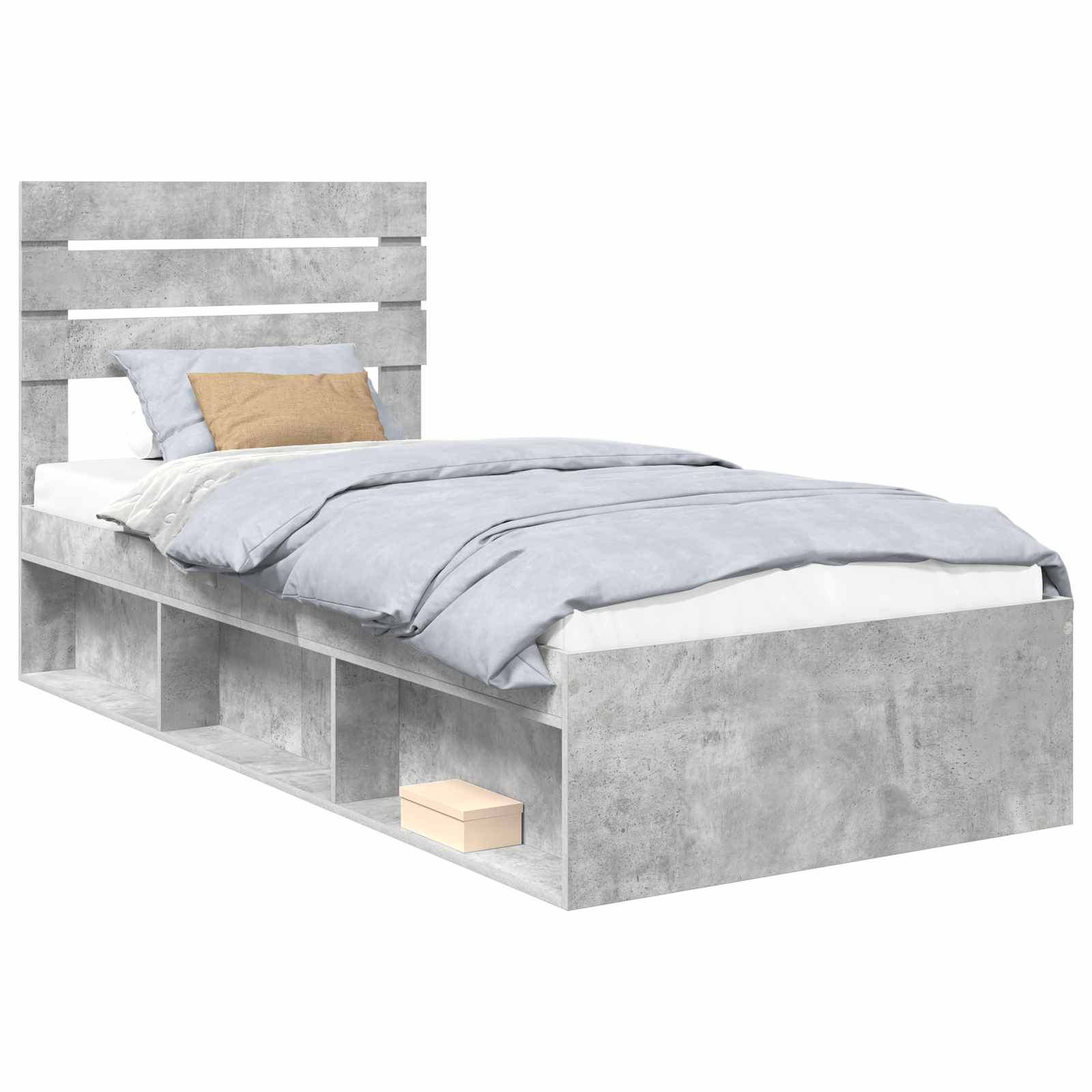 Struttura del letto Grigio Concretè 75 x 190 cm Pino massello | homemem39