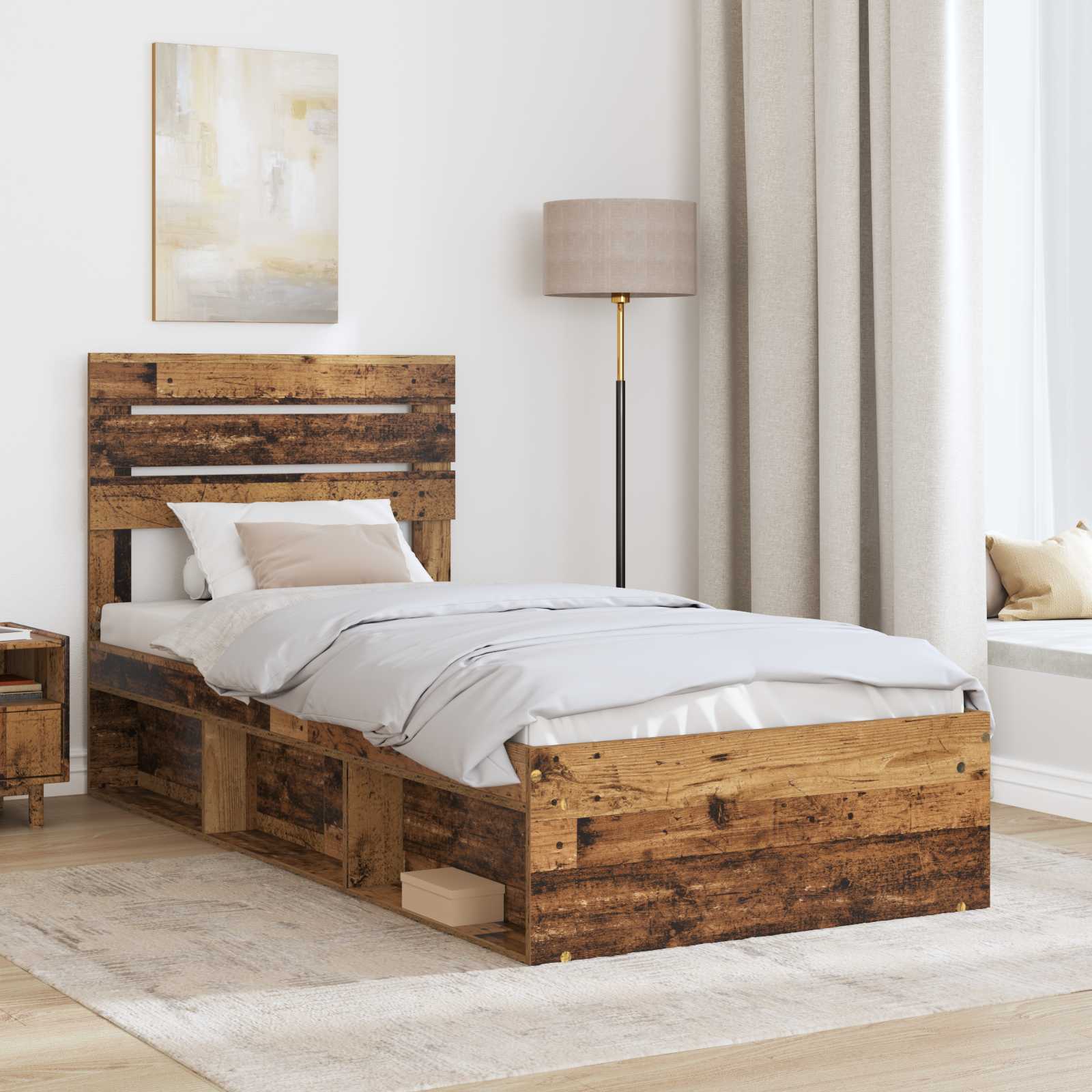 Struttura del letto Legno vecchio 75 x 190 cm Pino massello | homemem39