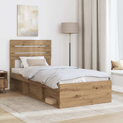 Struttura del letto con testiera Rovere Artigianale 75 x 190 cm | homemem39
